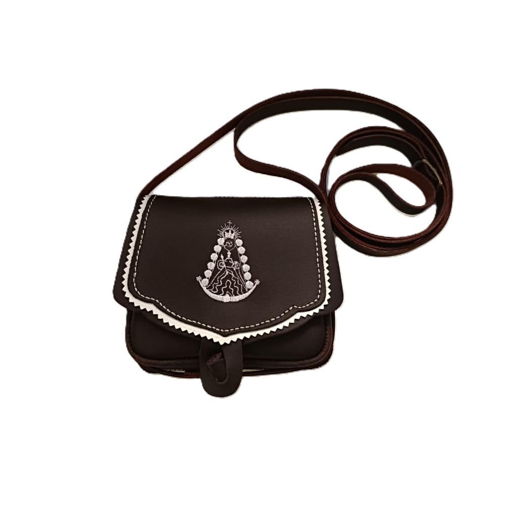 Bolso de piel pequeño Bordado Virgen del Rocio - Imagen 7
