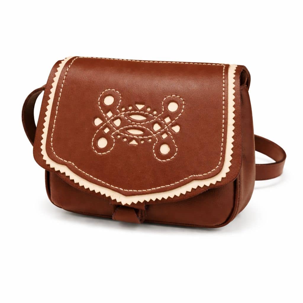 Bolso piel bordado