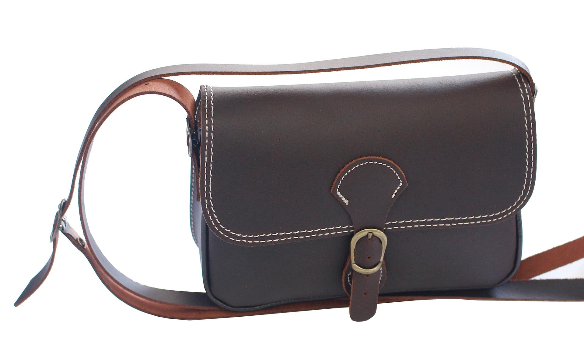 Bolso/riñonera Rociero Solapa Hebilla - 11,5x20x5cm - Marrón chocolate - Imagen 2