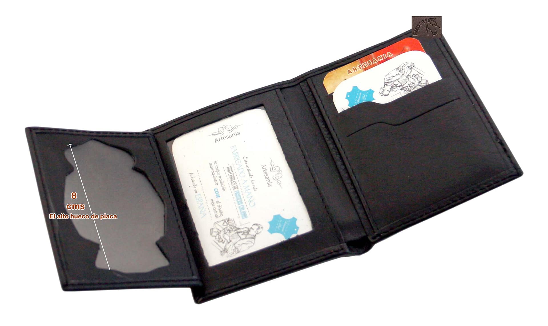 BILLETERA/TARJETERO PIEL - 6 TARJETAS Y PLACA POLICÍA - Imagen 3