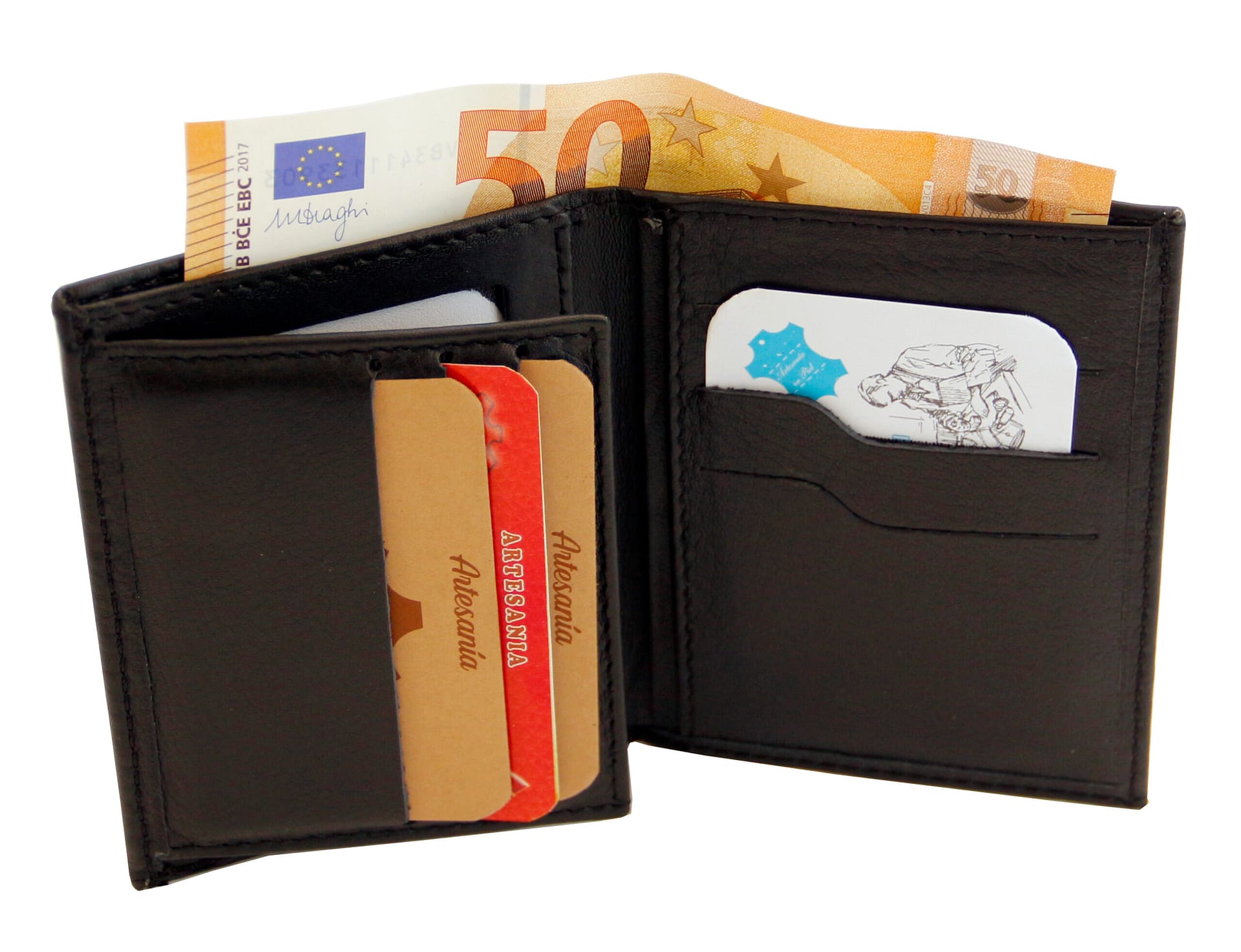 BILLETERA/TARJETERO PIEL - 6 TARJETAS Y PLACA RECTANGULAR - Imagen 3