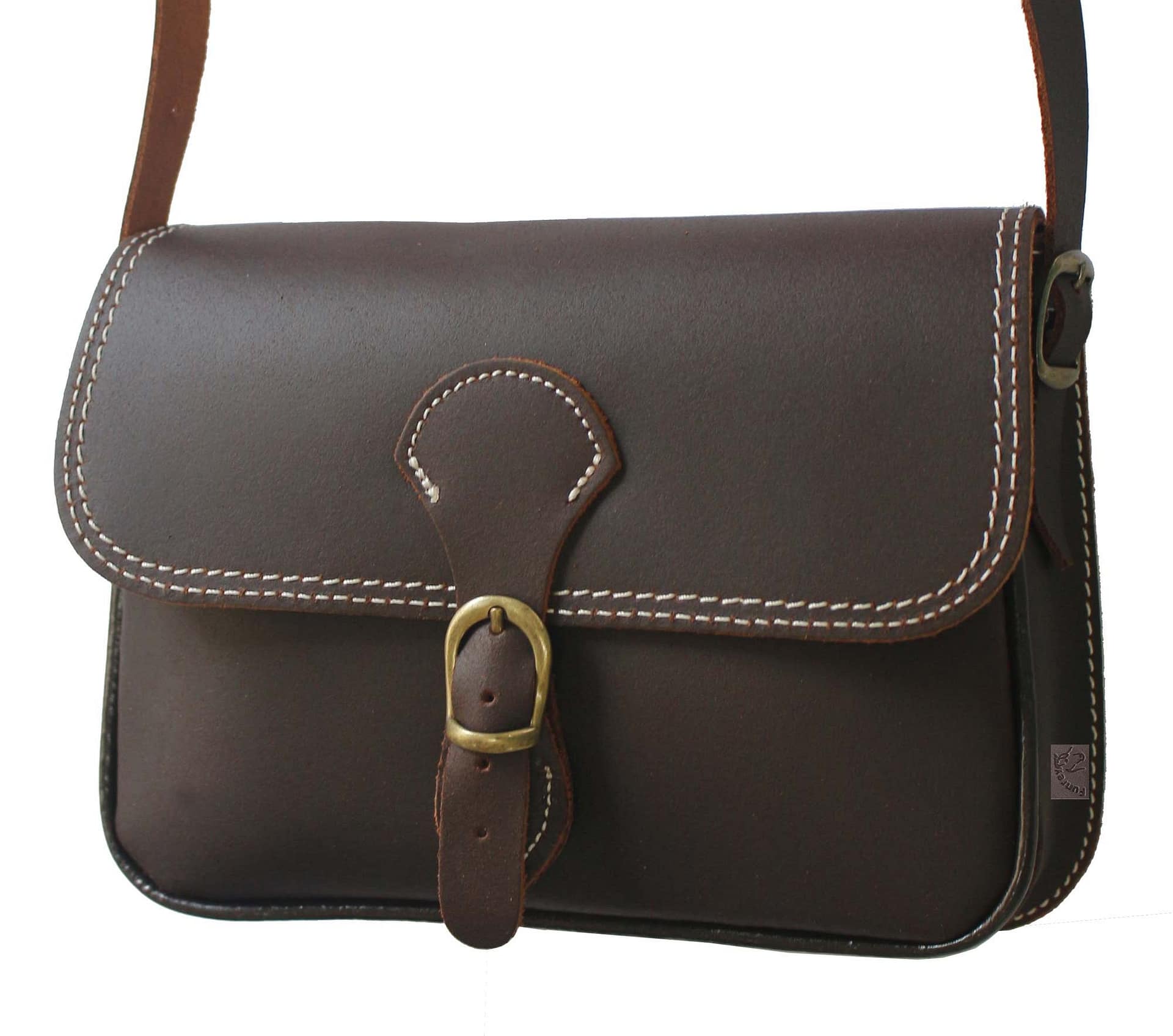 Bolso/riñonera Rociero Solapa Hebilla - 11,5x20x5cm - Marrón chocolate