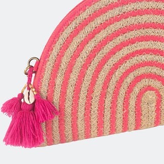 BOLSO/CARTERA DE MANO YUTE FUCSIA