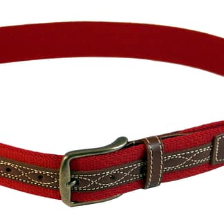 Cinturón Elástico Piel Para Hombres - 120x3.5x1cm - Rojo & marrón