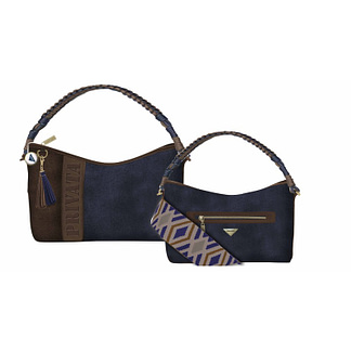 Bolso bandolera Trenzada Privata Azul-Marrón