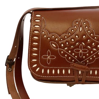 Bolso/Riñonera Picao Tres Flores, Cairel - 20.5x15x6cm - Marrón