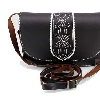 Bolso bandolera en piel picado central
