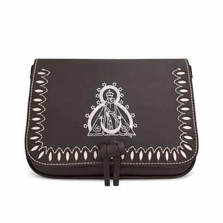Bolso piel bordado virgen de la cabeza