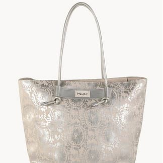 Bolso Playa Lona,Con Cremallera,Color plata
