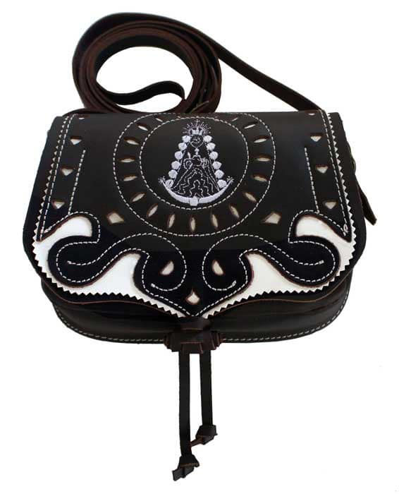 Bolso de piel con motivos de la virgen Rocío
