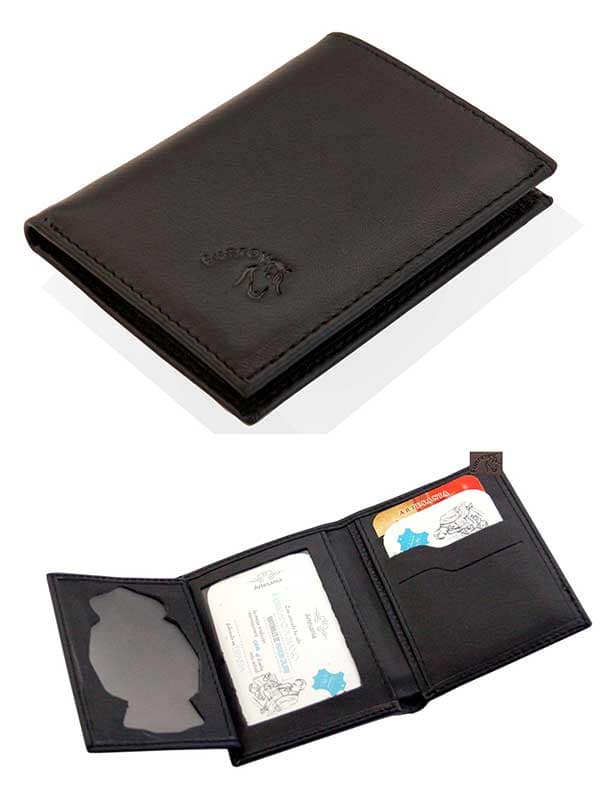 BILLETERA/TARJETERO PIEL - 6 TARJETAS Y PLACA POLICÍA - Imagen 4