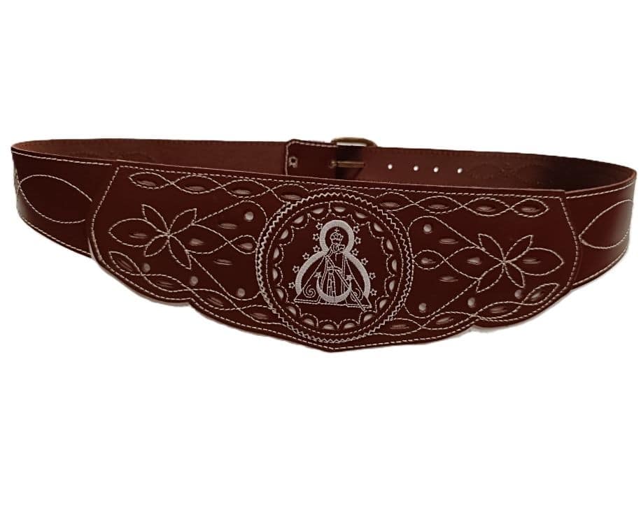 Cinturón Virgen de la Cabeza Artesanal Bordado - Imagen 3