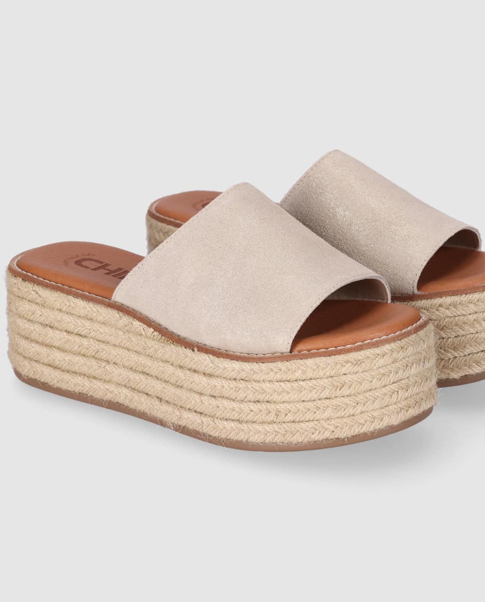 Sandalias Serraje de Mujer Chika10 Leather Plataforma