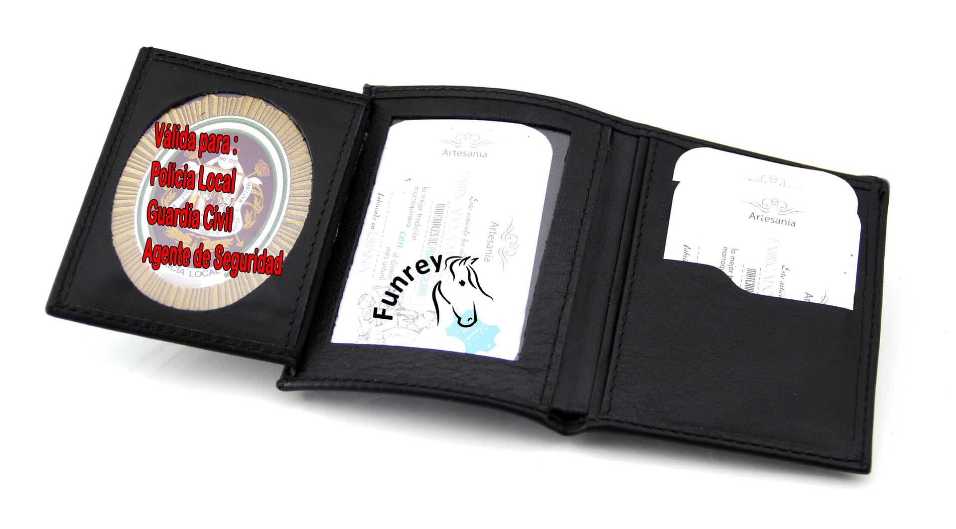 BILLETERA/TARJETERO PIEL - 6 TARJETAS Y PLACA OVALADA - Imagen 4